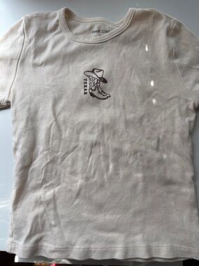 Women's Cream Graphic Tee - Texas Cowboy Boot